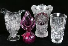 CRYSTAL & CRANBERRY GLASS