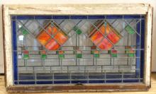 PAIR OF ANTIQUE STAINED GLASS WINDOWS