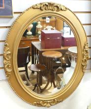 TWO GILTWOOD WALL MIRRORS