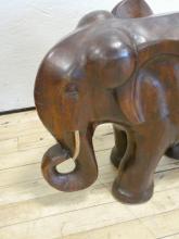 PAIR OF LARGE WOODEN "ELEPHANT" SCULPTURES