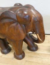 PAIR OF LARGE WOODEN "ELEPHANT" SCULPTURES