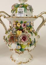 THREE DRESDEN POTPOURRI JARS