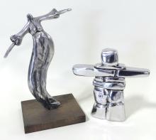 TWO ALUMINUM SCULPTURES