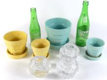 MCCOY POTTERY, GLASS & WISHING WELL BOTTLES