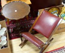 ROCKING FOOTSTOOL AND WINE TABLE