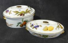 TWO "EVESHAM" CASSEROLES