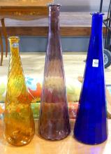 THREE MCM ITALIAN ART GLASS BOTTLES