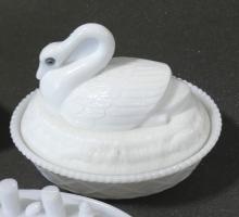 FOUR MILK GLASS NESTING DISHES