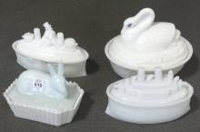 FOUR MILK GLASS NESTING DISHES