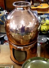 TWO EGYPTIAN COPPER FOOD WARMERS