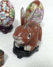 EIGHT CLOISONNE CABINET ITEMS