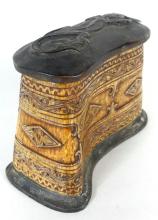 ANTIQUE CARVED HORN BOX