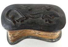 ANTIQUE CARVED HORN BOX