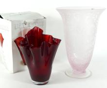 TWO ART GLASS VASES