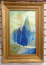 TWO FRAMED "LANDSCAPE" OIL PAINTINGS