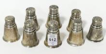 EIGHT INTERNATIONAL STERLING SHAKERS