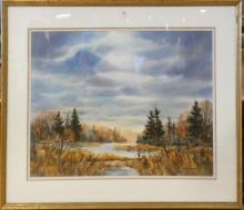 MARY LAMPMAN WATERCOLOUR AND JACK REID PRINT