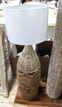 TWINE TABLE LAMP AND WICKER FLOOR LAMP