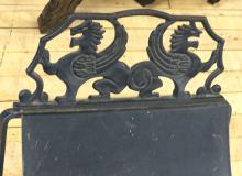 ANTIQUE WROUGHT IRON CAVALRY BENCH