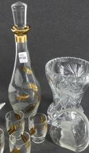 CRYSTAL DECANTER SET, ETC.