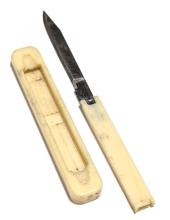 FRENCH IVORY QUILL CUTTER