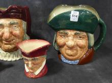 FIVE ROYAL DOULTON CHARACTER JUGS
