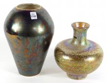 TWO ARTISAN VASES