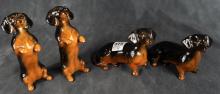 FOUR BESWICK "DACHSHUND" FIGURINES