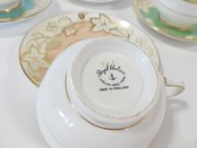 FOUR ROYAL CHELSEA CUPS AND SAUCERS