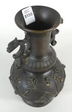 ASIAN BRONZE FLOWER VASE