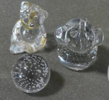 FIVE ART GLASS PAPERWEIGHTS