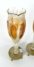 PAIR EXQUISITE GLASS VASES