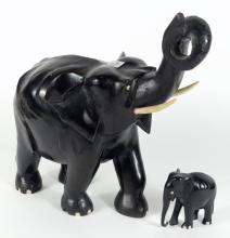 TWO ELEPHANT SCULPTURES