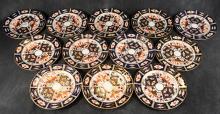 TWELVE DERBY "IMARI" BREAD AND BUTTER PLATES
