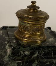 TWO MARBLE STANDISHES