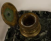 TWO MARBLE STANDISHES