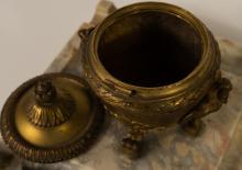 TWO MARBLE STANDISHES