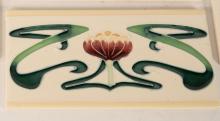 FOUR ART NOUVEAU TILES