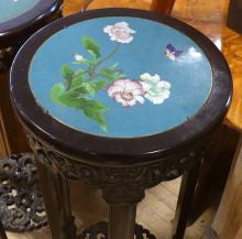 PAIR OF CLOISONNE PLANT STANDS