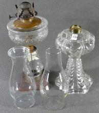 TWO ANTIQUE OIL LAMPS