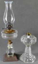 TWO ANTIQUE OIL LAMPS