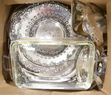 BOX LOT OF SILVERPLATE