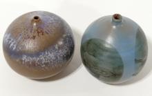 TWO SIGNED ART POTTERY VASES