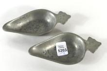 PAIR 18TH CENTURY PEWTER PAP BOATS