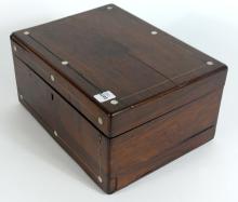 ANTIQUE STORAGE BOX WITH CONTENTS