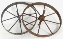 TWO ANTIQUE WAGON WHEELS