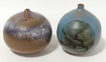 TWO SIGNED ART POTTERY VASES