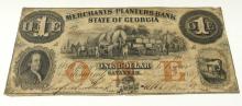 1837 GEORGIA $1 BILL