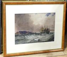 TWO NAUTICAL PRINTS AND ETCHING
