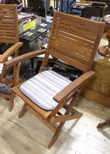 PAIR OF TEAK PATIO CHAIRS